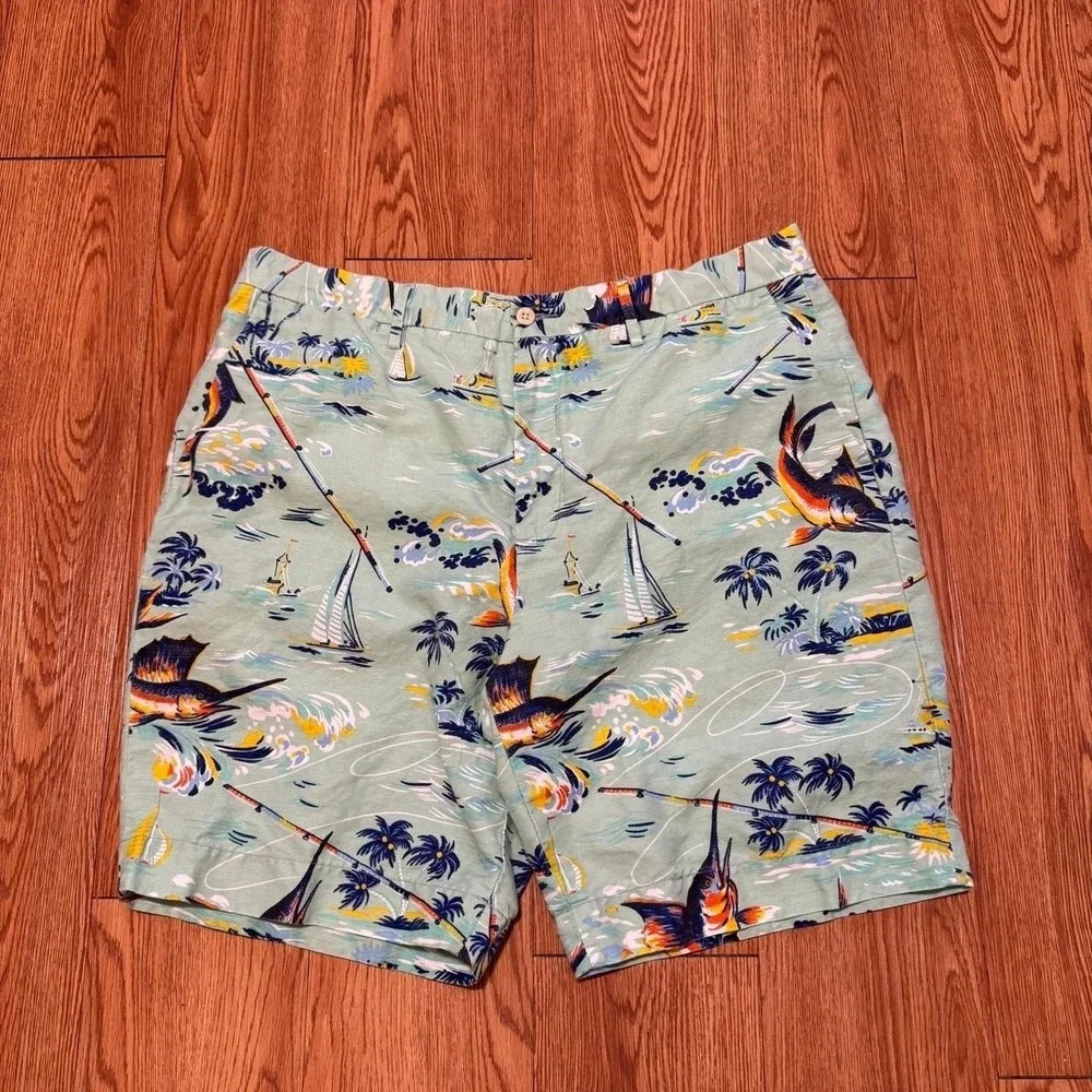 Polo Ralph Lauren Men's Shorts Linen Blend Sailfish Sailing Size 36